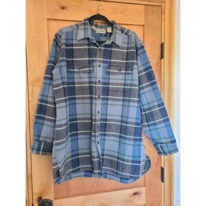 Vintage LL Bean XXL Barn Shacket‎ Chore Jacket Western Cowboy Plaid Over Shirt